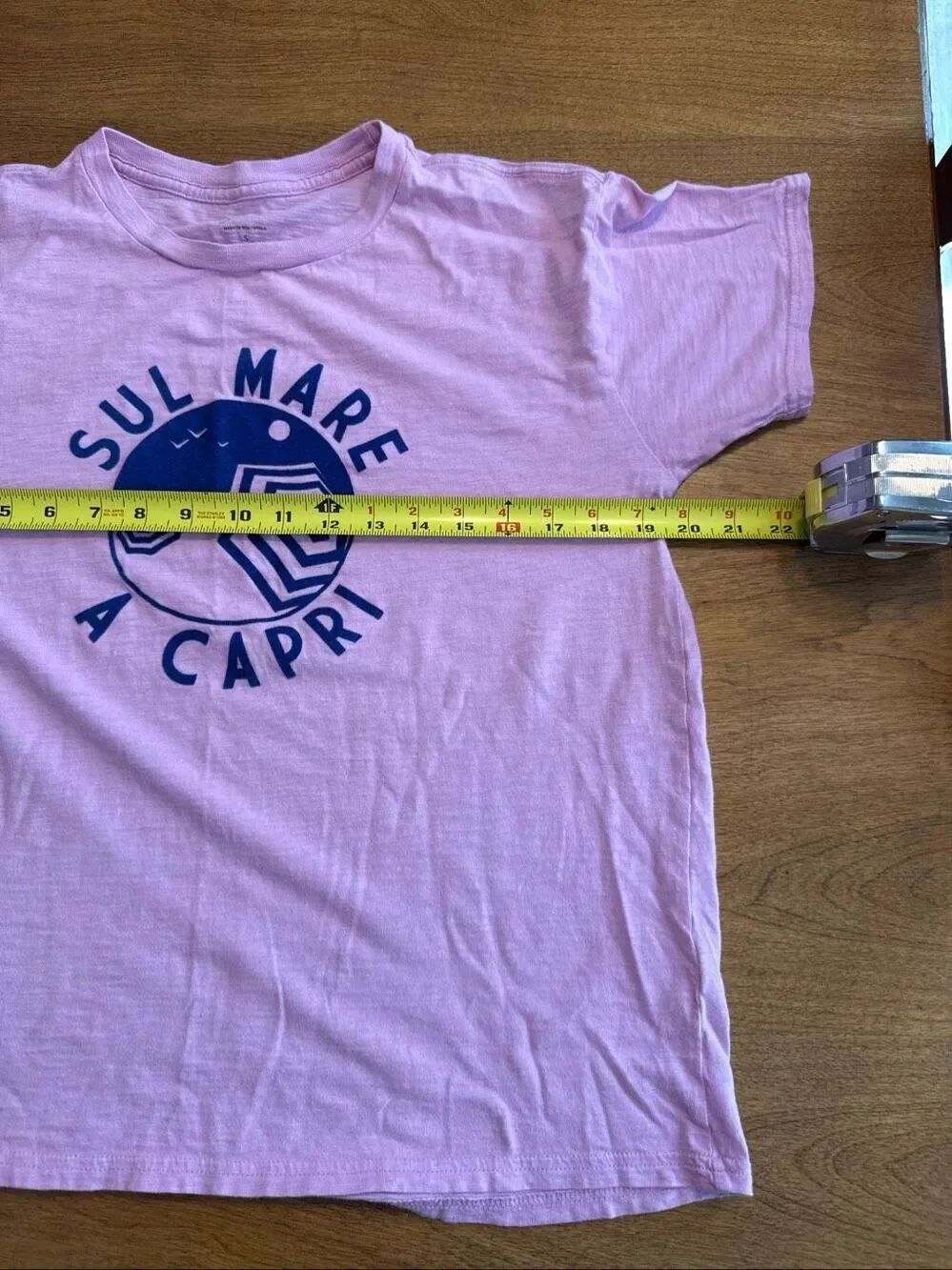 J.Crew Women’s "Sul Mare A Capri" Graphic Tee Short Sleeve T-Shirt Pink Small - Picture 8 of 9